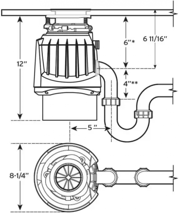 Измельчитель пищевых отходов IN SINK ERATOR ISE Plus 750 EC в магазине «На диване» в Мурманске  — Выгодная цена